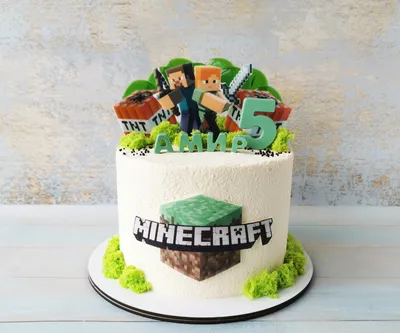Майнкрафт торт Maincraft Cake | Тематические торты, Торт minecraft,  Праздничные угощения