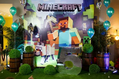 Страна Карнавалия Гирлянда растяжка буквы Minecraft С Днем рождения 250 см