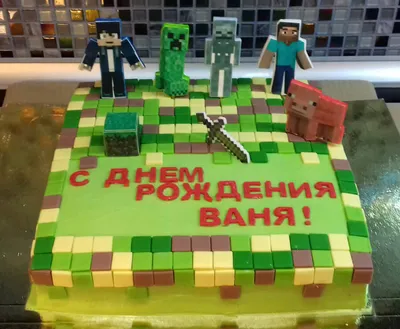 Купить Композиция на день рождения в стиле Майнкрафт с джойстиком и цифрой с  доставкой по Москве - арт.