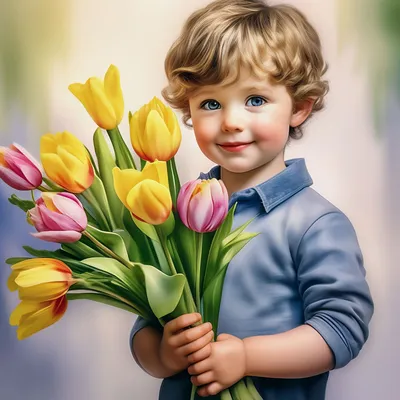 Мальчик ребенка с цветами. стоковое изображение. изображение насчитывающей  удерживание - 179346337