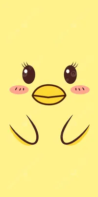 Чистый цвет мультяшный маленькая желтая утка милый смайлик мобильные обои  фон Обои Изображение для бесплатной загрузки - Pngtree