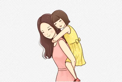 Рисунок Мама и дочь ( электронный рисунок) №350345 - «Моя мама лучше всех!»  (10.11.2022 - 19:18)