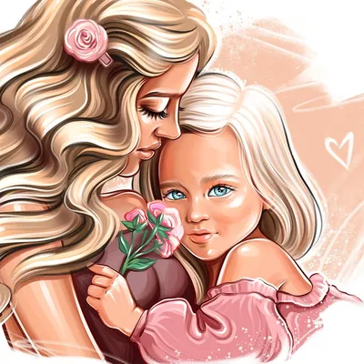 Мамы и дочки - милые картинки #к.. | Скрапбукинг | VK | Мама, Скрапбукинг,  Картинки