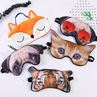 3d-маска для глаз с изображением животных, собаки, тигра, лисы, мягкие  светящиеся Чехлы для глаз для сна для женщин и мужчин, для лучшего сна |  AliExpress