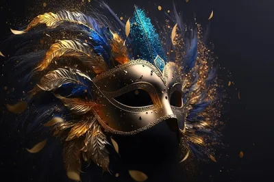 Красивые карнавальные маски и наряды в венеции | Премиум Фото