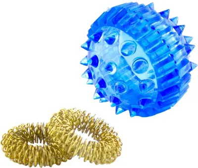 Массажный шарик с шипами Су-Джок, массажер для рук и ног с двумя кольцевыми  пружинами - купить с доставкой по выгодным ценам в интернет-магазине OZON  (171151648)