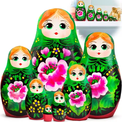 Beautiful Russian traditional nesting dolls matreshka Stock Photo | Adobe  Stock