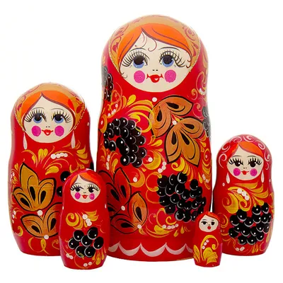 Vintage Russian nesting dolls matryoshka set of six in each other - Ruby  Lane