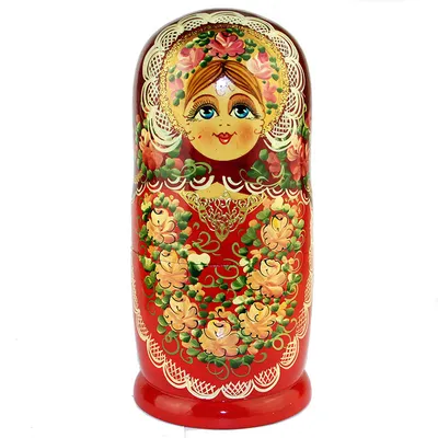 Russian Nesting Doll Babushka Or Matryoshka Decorated With Hohloma Russian  Traditional Painted Floral Pattern Stock Illustration - Download Image Now  - iStock