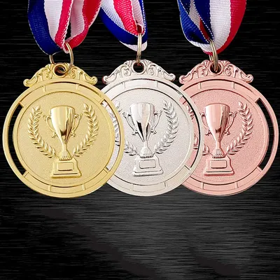 Золотая, серебряная, бронзовая награда 2 дюйма, медаль с шейной лентой,  1-й, 3-й приз, круглый медаль для детей, школьная спортивная встреча |  AliExpress