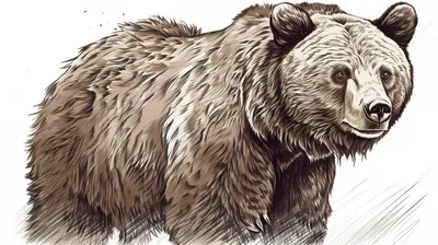 человек рисует дикого бурого медведя, распечатать картинку медведя, рамка  для печати, полная еды фон картинки и Фото для бесплатной загрузки