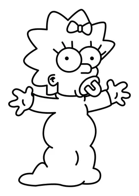 Раскраска «Мэгги Симпсон» | Simpsons drawings, Doodle drawings, Cartoon  coloring pages