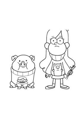 Mabel With Waddles - Гравити Фолз Мейбл И Пухля, HD Png Download - 600x909  PNG - DLF.PT