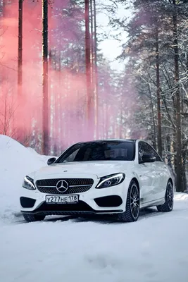 Desktop Wallpapers Mercedes-Benz c450 c63 amg White Snow 640x960