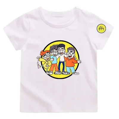 Мерч А4 t shirt Lamba print Short Sleeve T Shirts 100% Cotton Boys Girl  Baby Clothing Влад Бумага А4 для детей Kids Shirt Tops - AliExpress