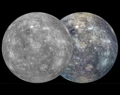 Меркурий в сравнении с Луной