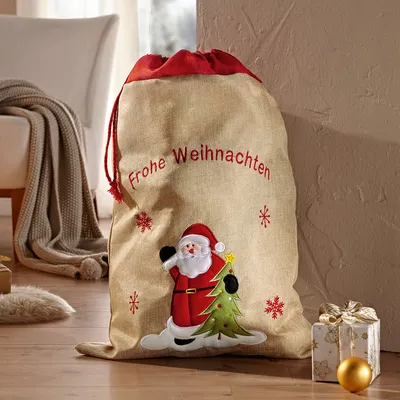 Новогодний мешок для подарков \"Санта с подарками\" 20*30 (ID#1540575418),  цена: 60 ₴, купить на Prom.ua