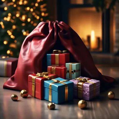 Рождественский подарок Санта мешок прозрачный фон Png клипарт, 3д, Png,  полный фон картинки и Фото для бесплатной загрузки