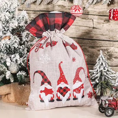 Купить новогодний мешок для подарков от Деда Мороза 30 на 40 см, Новогодняя  посылка, цены на Мегамаркет | Артикул: 600005092766