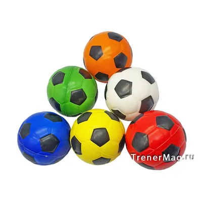 Разноцветный футбольный мягкий мячик 6,5см для участников