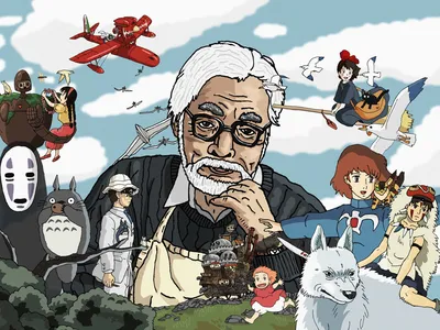 Купить постер (плакат) Hayao Miyazaki на стену для интерьера