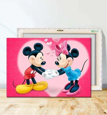 Картина на холсте для интерьера Микки маус, Mickey Mouse, мики и мини маус  40х60 - купить по низкой цене в интернет-магазине OZON (926602230)
