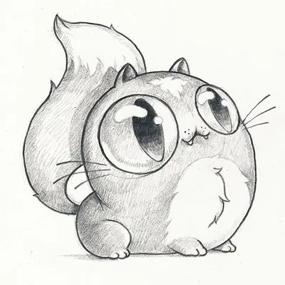 Милый котик нарисованный карандашом» — создано в Шедевруме