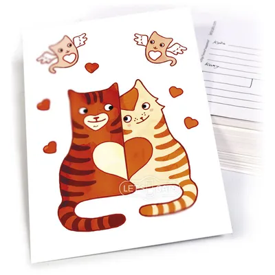 Котомурчики — самая милая открытка на день влюбленных 14 февраля