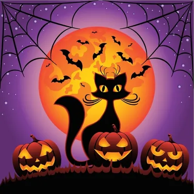 Милые иллюстрации Хэллоуина с совой, черной кошкой и пауком Иллюстрация  вектора - иллюстрации насчитывающей мило, хэллоуин: 156627797