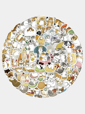 Милые мультяшные мордочки котят, кошечек, мордочки котов, стикеры, 10-11 шт  купить по низким ценам в интернет-магазине Uzum (846517)