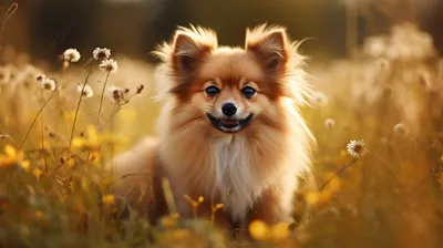 милая собачка сидит в поле, милые картинки собак на обои, собака, милый фон  картинки и Фото для бесплатной загрузки