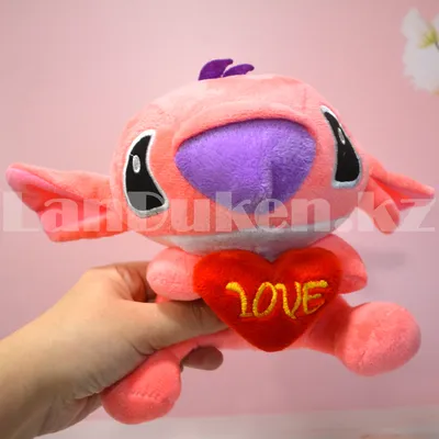 Мягкая игрушка Стич (Лило и Стич) с сердцем в руках 18 см розовый (id  97888187), купить в Казахстане, цена на Satu.kz