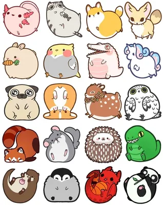 Милые животные для срисовки | Cute kawaii drawings, Kawaii drawings, Funny  drawings