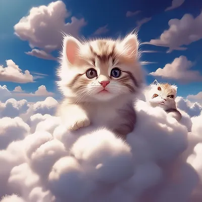 Три маленьких пушистых милых котят …» — создано в Шедевруме