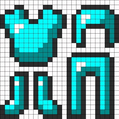 Рисунки по клеточкам Minecraft | Minecraft pixel art, Minecraft perler,  Pixel art