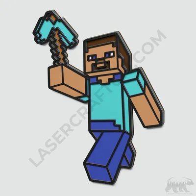 Minecraft Steve Layered Design for cutting - LaserCraftum