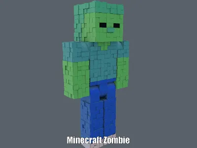 Card featuring minecraft zombies on Craiyon