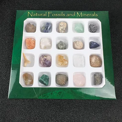 Набор минералов, камни и минералы, 20 шт., набор для идентификации горных  пород, кристалл, агат, Нефритовая руда, образцы геологических образцов |  AliExpress
