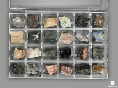 Коллекция минералов и горных пород (24 образца, состав №4), цена - 2270 руб