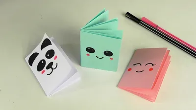 DIY Kawaii notebook of 1 sheet of paper | MINI OFFICE OF OWN HANDS - YouTube