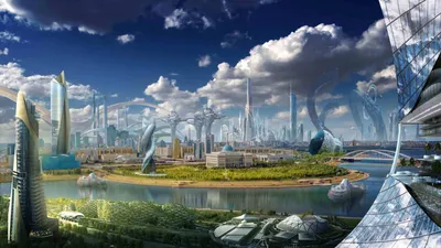 мир будущего\" город из 2061 года…» — создано в Шедевруме