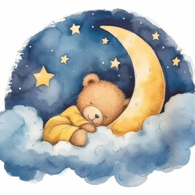 Симпатичный медведь сидит на луне и: стоковая векторная графика (без  лицензионных платежей), 1068348272 | Shutterstock