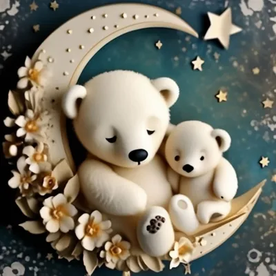 Медведь Спит На Луне — стоковая векторная графика и другие изображения на  тему Медвежонок - Медвежонок, Спать, Луна - iStock