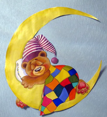 маленький медведь спит на луне Иллюстрация штока - иллюстрации  насчитывающей характер, ребенок: 246963745