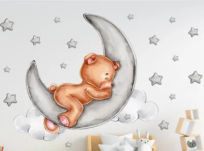 Плюшевый мишка спит на луне Векторное изображение ©nkiseleva1.gmail.com  130610164