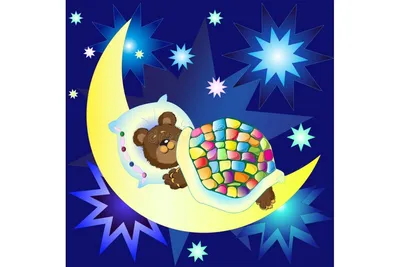 милый медведь спит на Луне. векторная иллюстрация. Иллюстрация вектора -  иллюстрации насчитывающей шарж, мило: 217432041