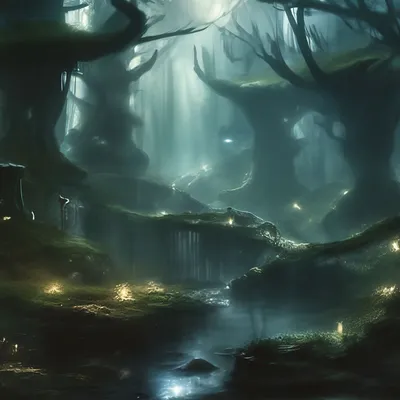 Темное фэнтези,мистические лес,…» — создано в Шедевруме