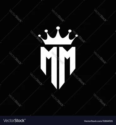 Mm logo monogram emblem style with crown shape Vector Image