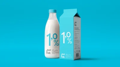 Создание упаковки молока