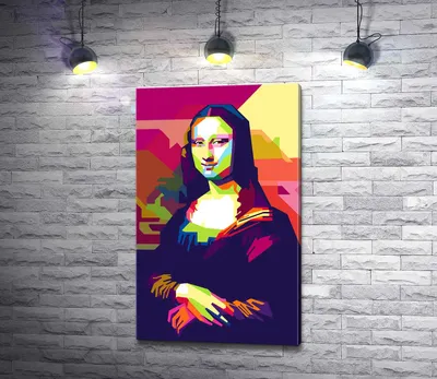 Постер Мона Лиза Леонардо да Винчи 580*415 мм печать на холсте/пластиковый  багет Багетная мастерская Антураж